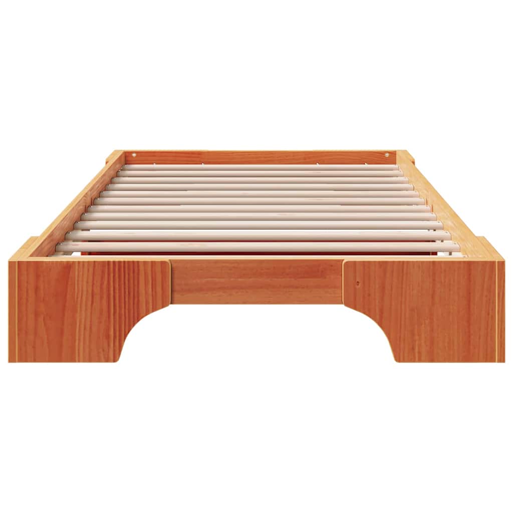 Bettrahmen Wachsbraun 80 x 200 cm Massives Kiefernholz