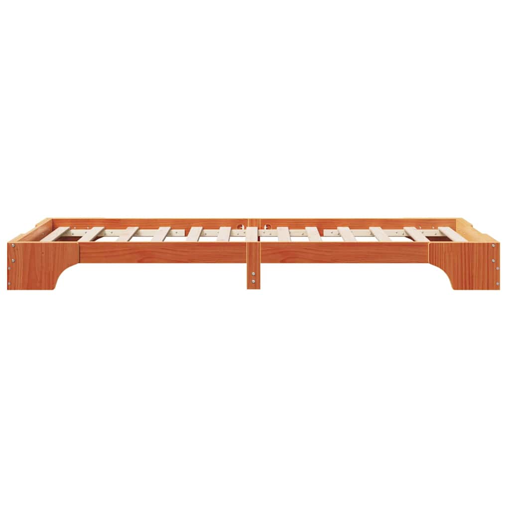 Bettrahmen Wachsbraun 80 x 200 cm Massives Kiefernholz