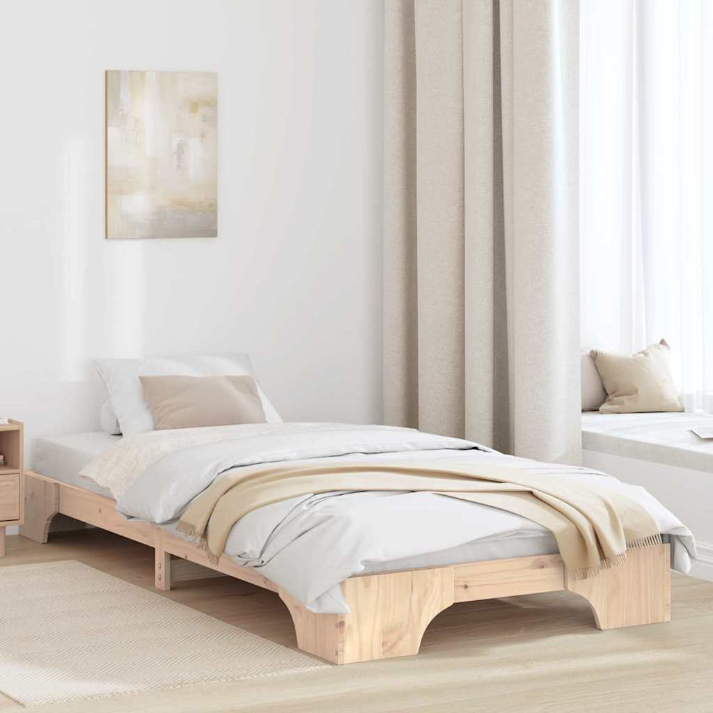 Bettrahmen Natur 90 x 190 cm Massives Kiefernholz