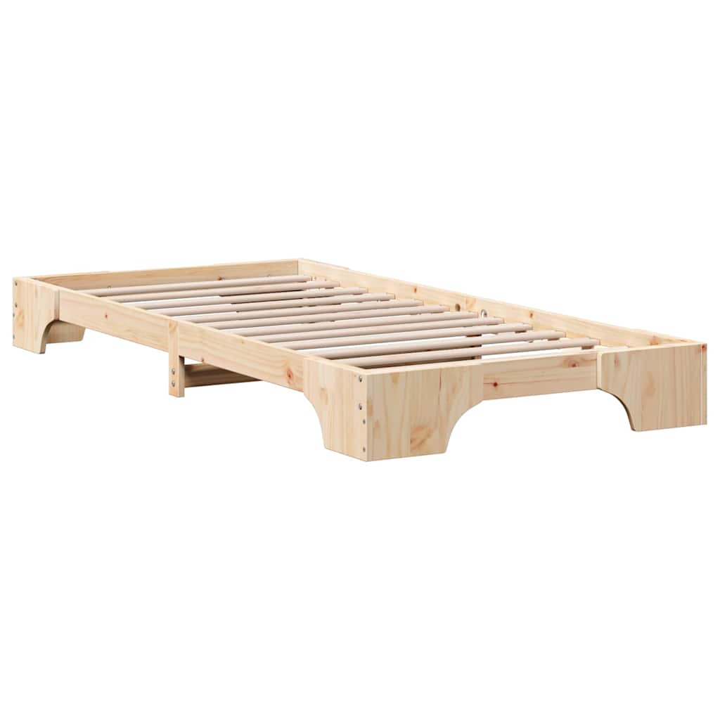 Bettrahmen Natur 90 x 190 cm Massives Kiefernholz
