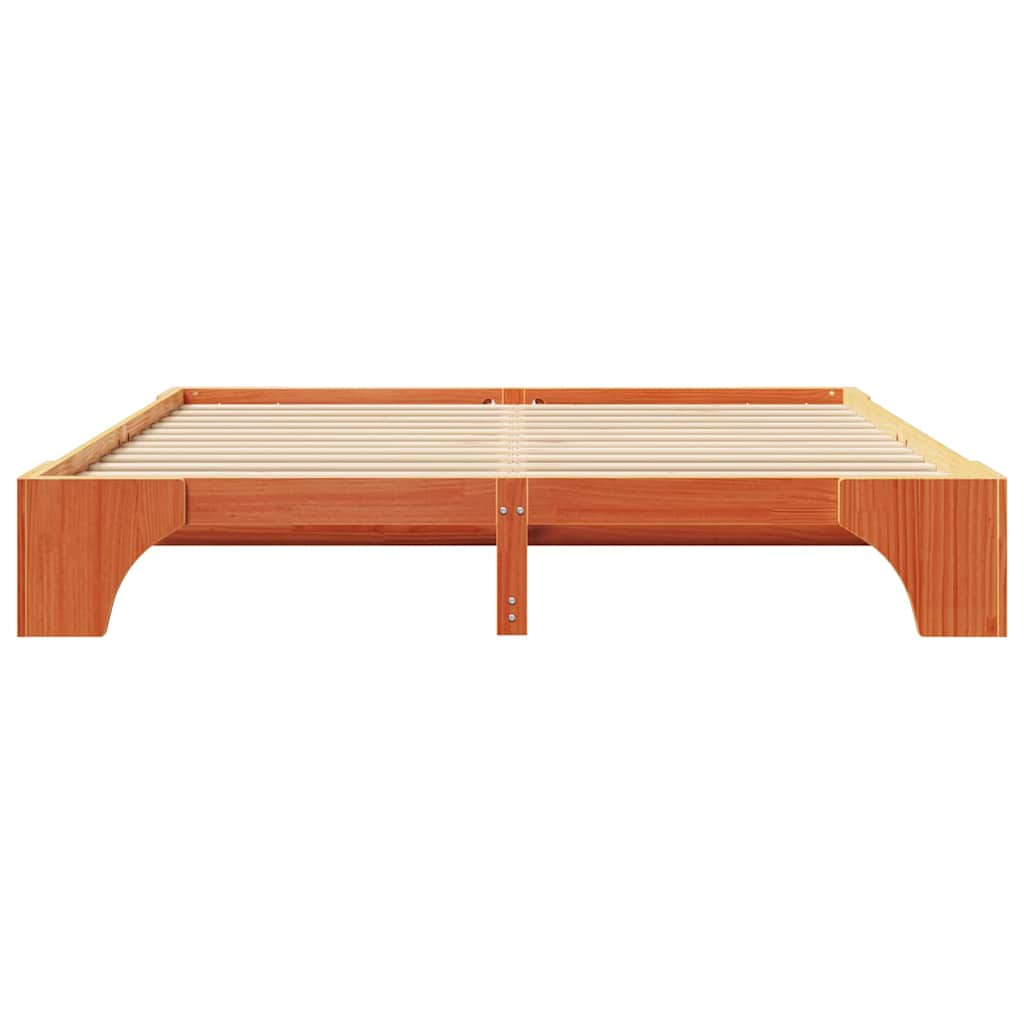Bettrahmen Wachsbraun 200 x 200 cm Massives Kiefernholz