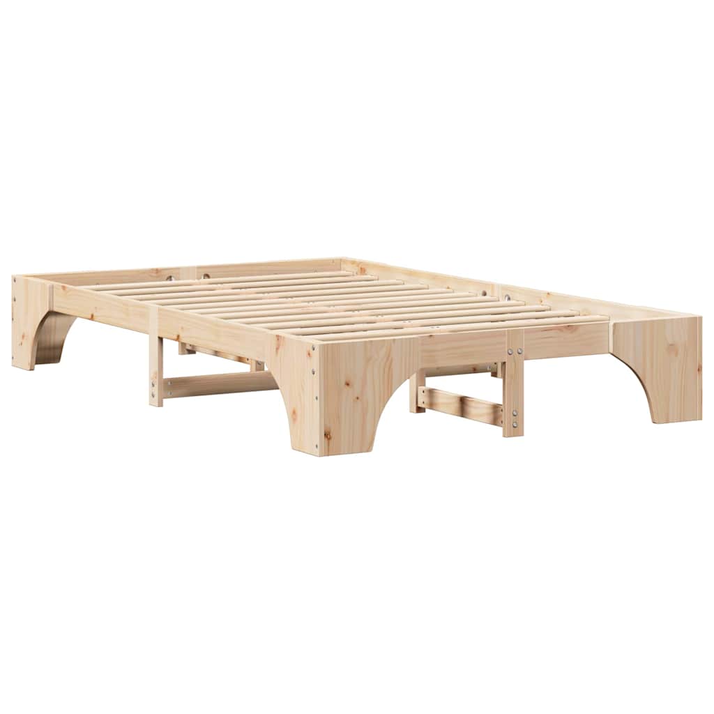 Bettrahmen Natur 140 x 190 cm Massives Kiefernholz