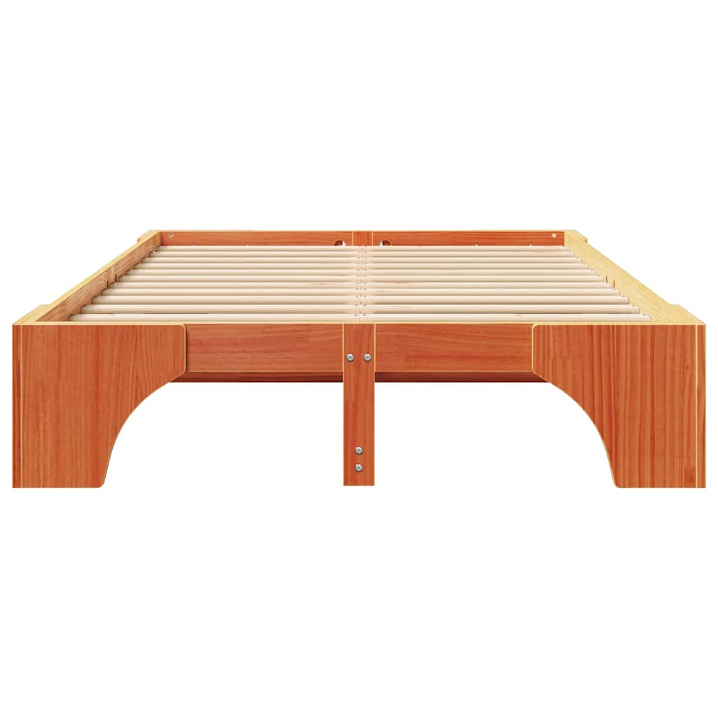 Bettrahmen Wachsbraun 120 x 190 cm Massives Kiefernholz