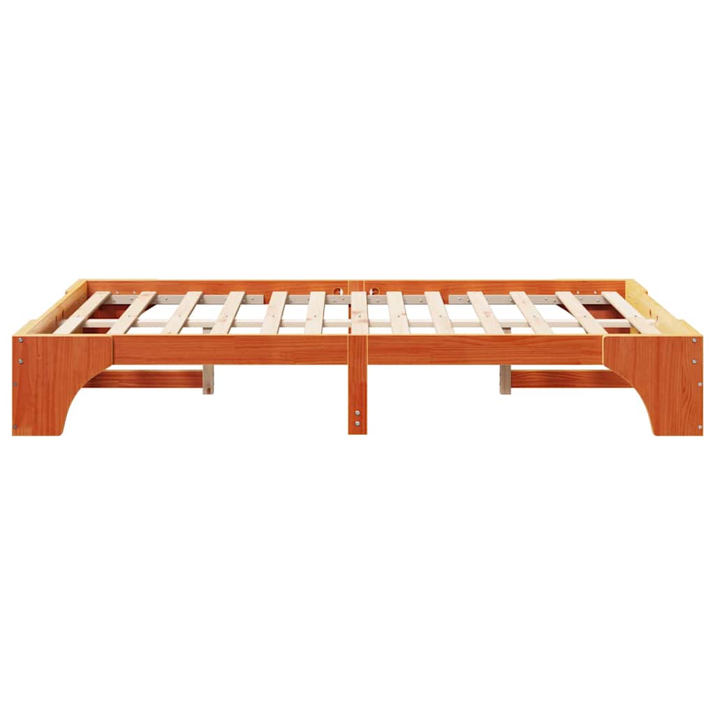 Bettrahmen Wachsbraun 120 x 190 cm Massives Kiefernholz
