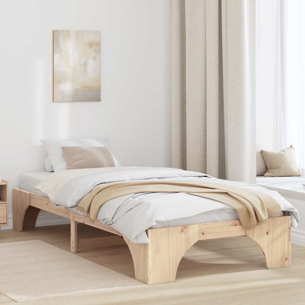 Bettrahmen Natur 100 x 200 cm Massives Kiefernholz
