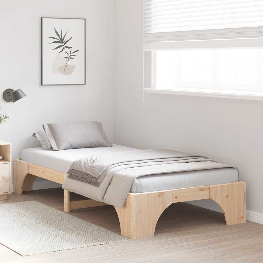 Bettrahmen Natur 100 x 200 cm Massives Kiefernholz