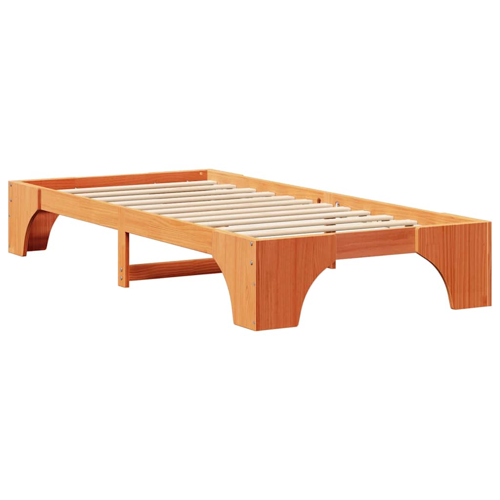 Bettrahmen Wachsbraun 100 x 200 cm Massives Kiefernholz