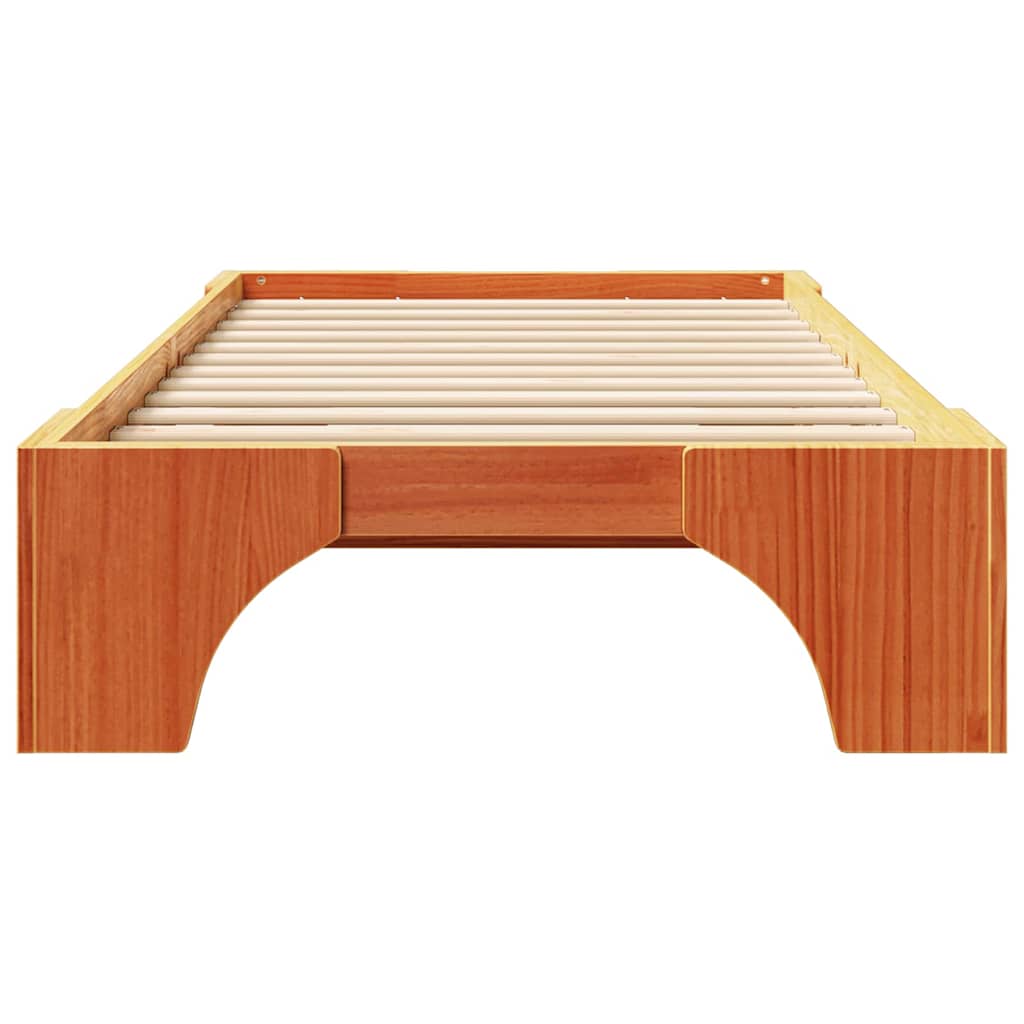 Bettrahmen Wachsbraun 100 x 200 cm Massives Kiefernholz