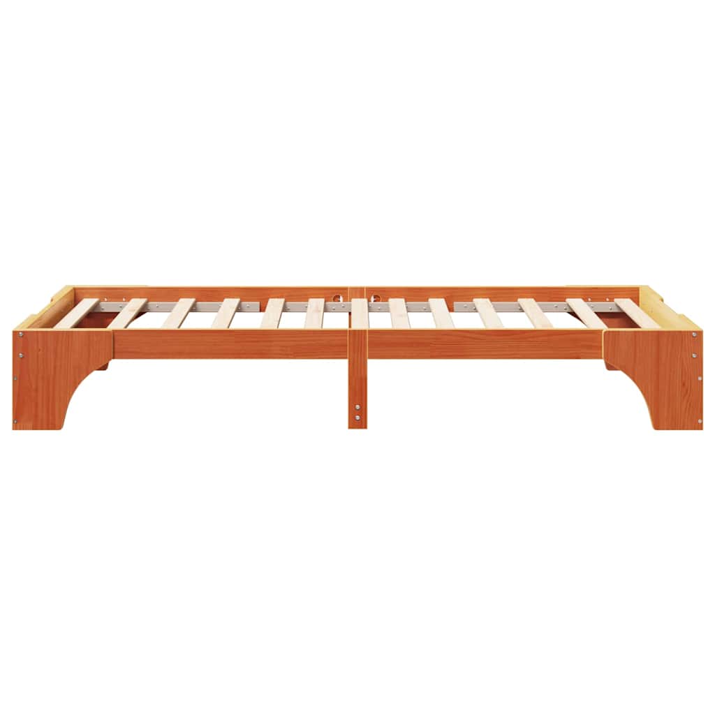 Bettrahmen Wachsbraun 100 x 200 cm Massives Kiefernholz