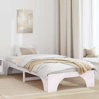 Bettrahmen Weiß 75 x 190 cm Massives Kiefernholz