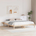 Bettrahmen Natur 200 x 200 cm Massives Kiefernholz