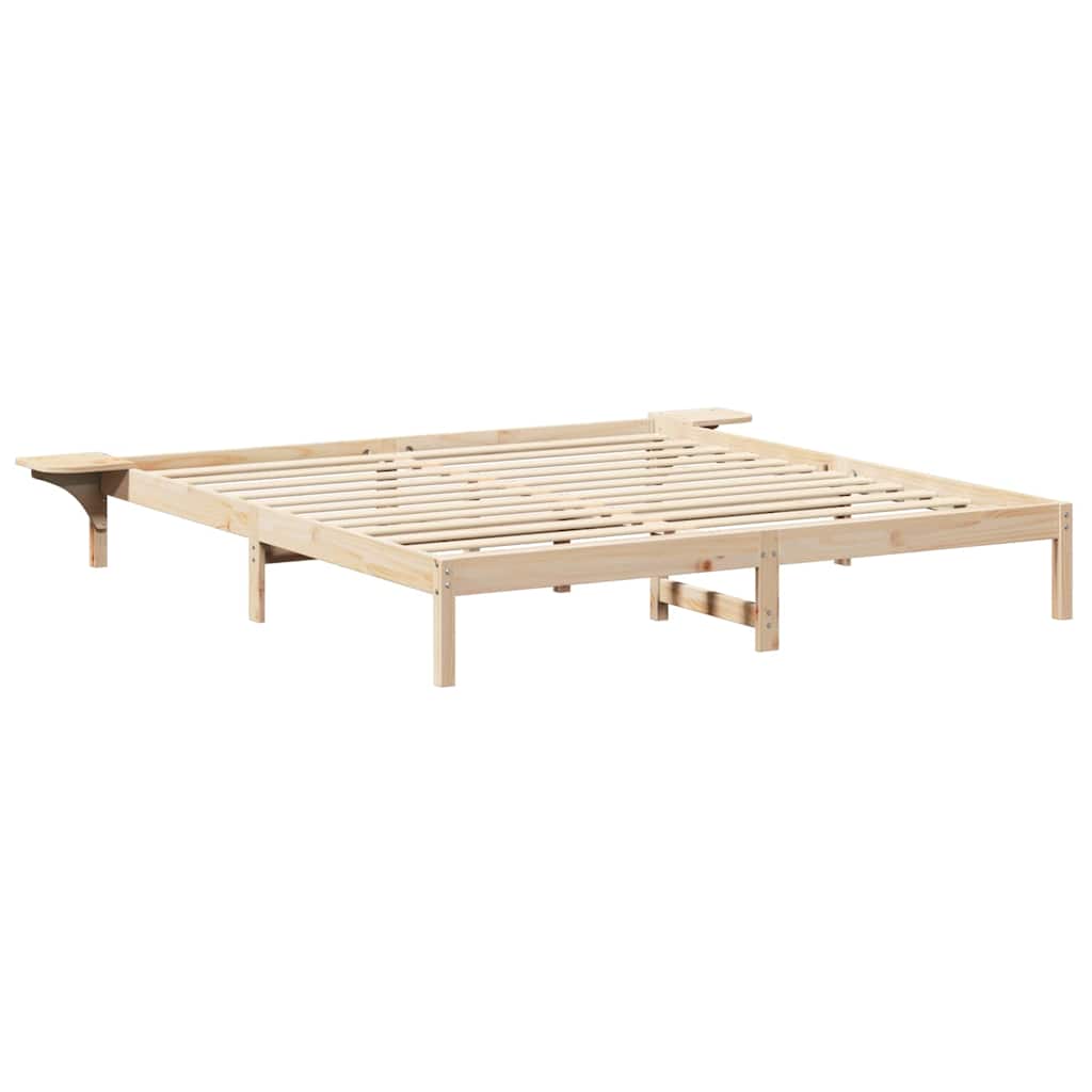 Bettrahmen Natur 200 x 200 cm Massives Kiefernholz