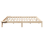 Bettrahmen Natur 200 x 200 cm Massives Kiefernholz