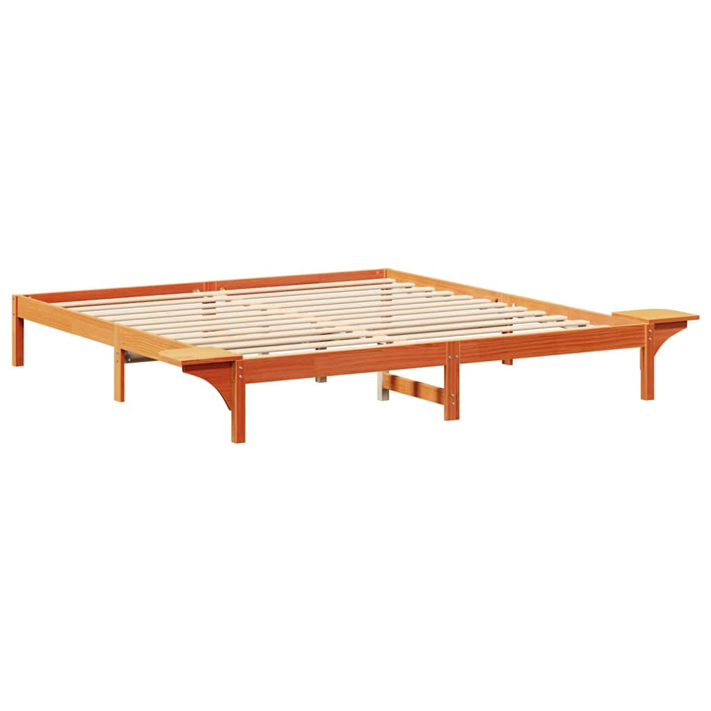 Bettrahmen Wachsbraun 200 x 200 cm Massives Kiefernholz