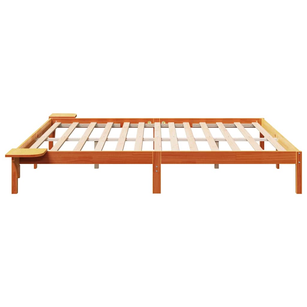 Bettrahmen Wachsbraun 200 x 200 cm Massives Kiefernholz