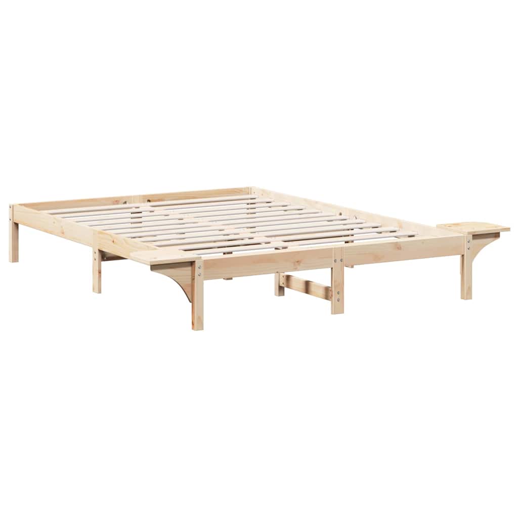 Bettrahmen Natur 160 x 200 cm Massives Kiefernholz