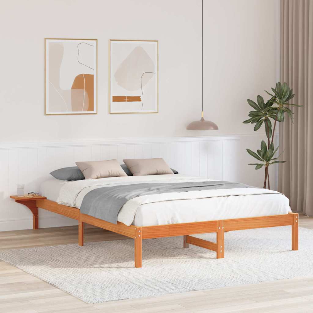 Bettrahmen Wachsbraun 150 x 200 cm Massives Kiefernholz