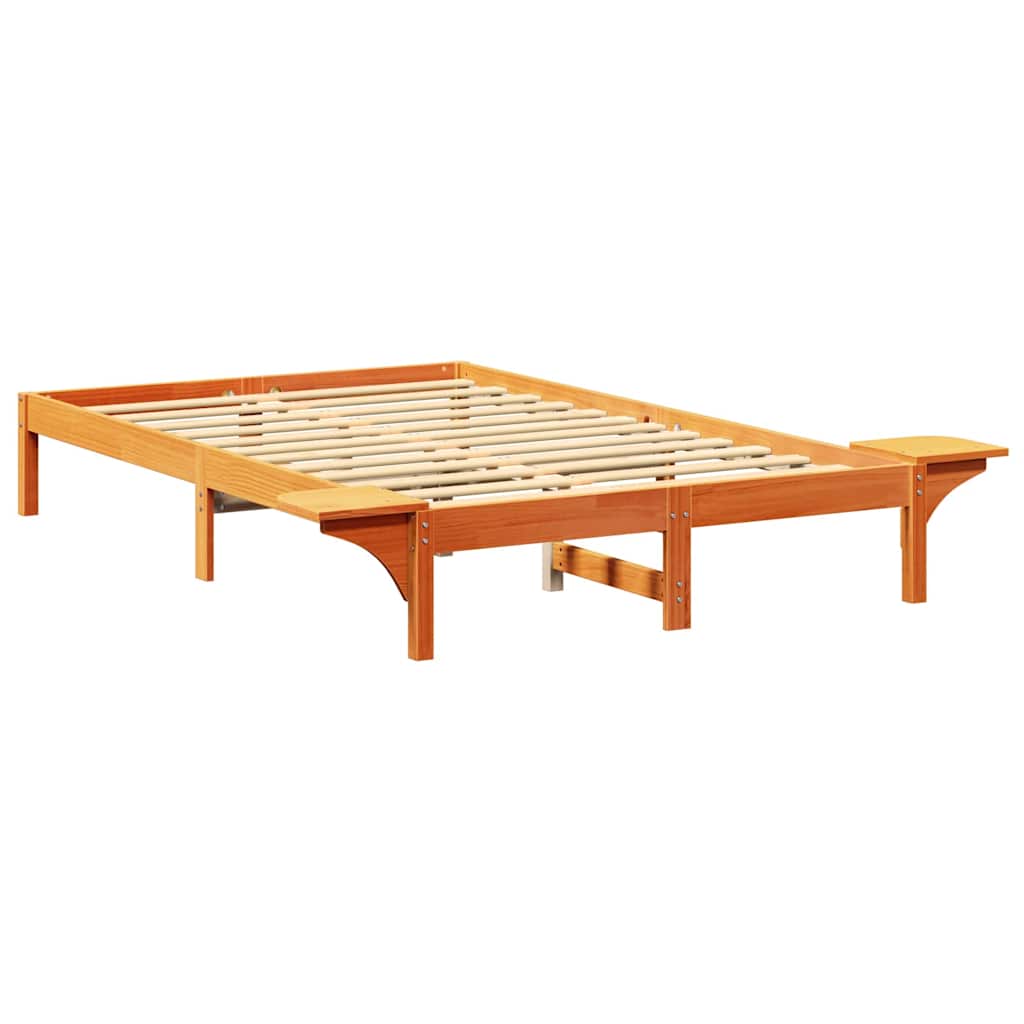 Bettrahmen Wachsbraun 140 x 190 cm Massives Kiefernholz