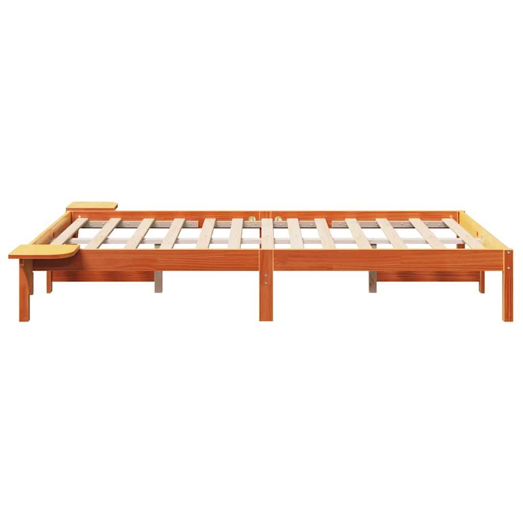 Bettrahmen Wachsbraun 140 x 190 cm Massives Kiefernholz