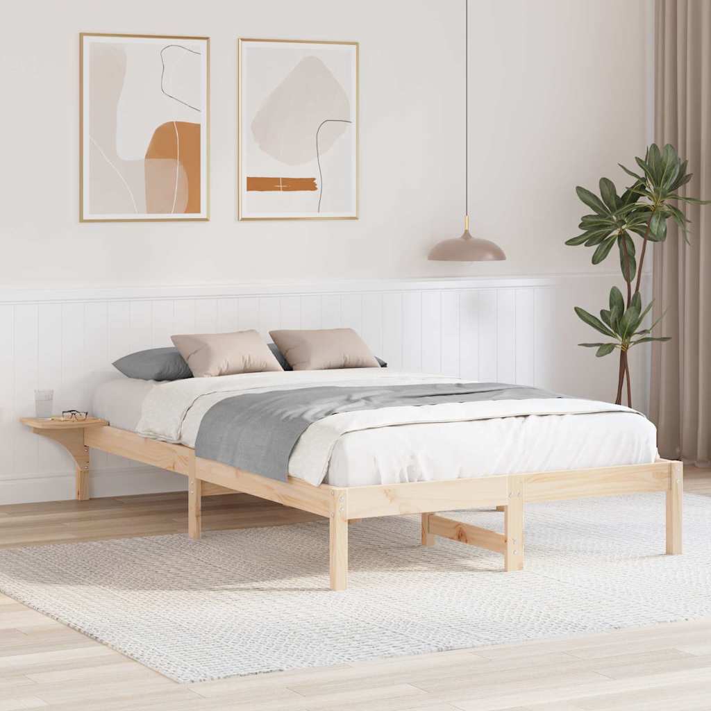 Bettrahmen Natur 135 x 190 cm Massives Kiefernholz
