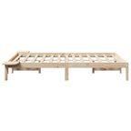 Bettrahmen Natur 135 x 190 cm Massives Kiefernholz