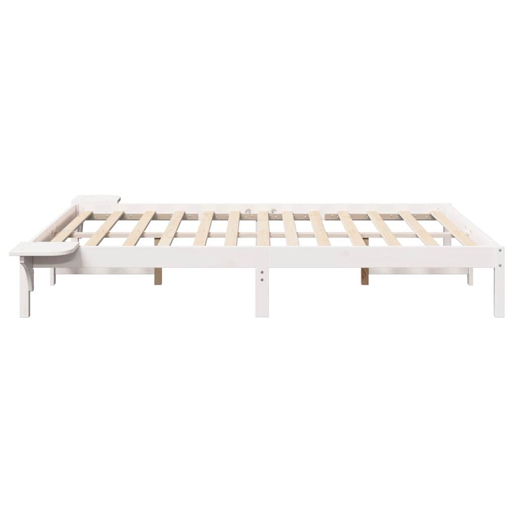 Bettrahmen Weiß 120 x 190 cm Massives Kiefernholz