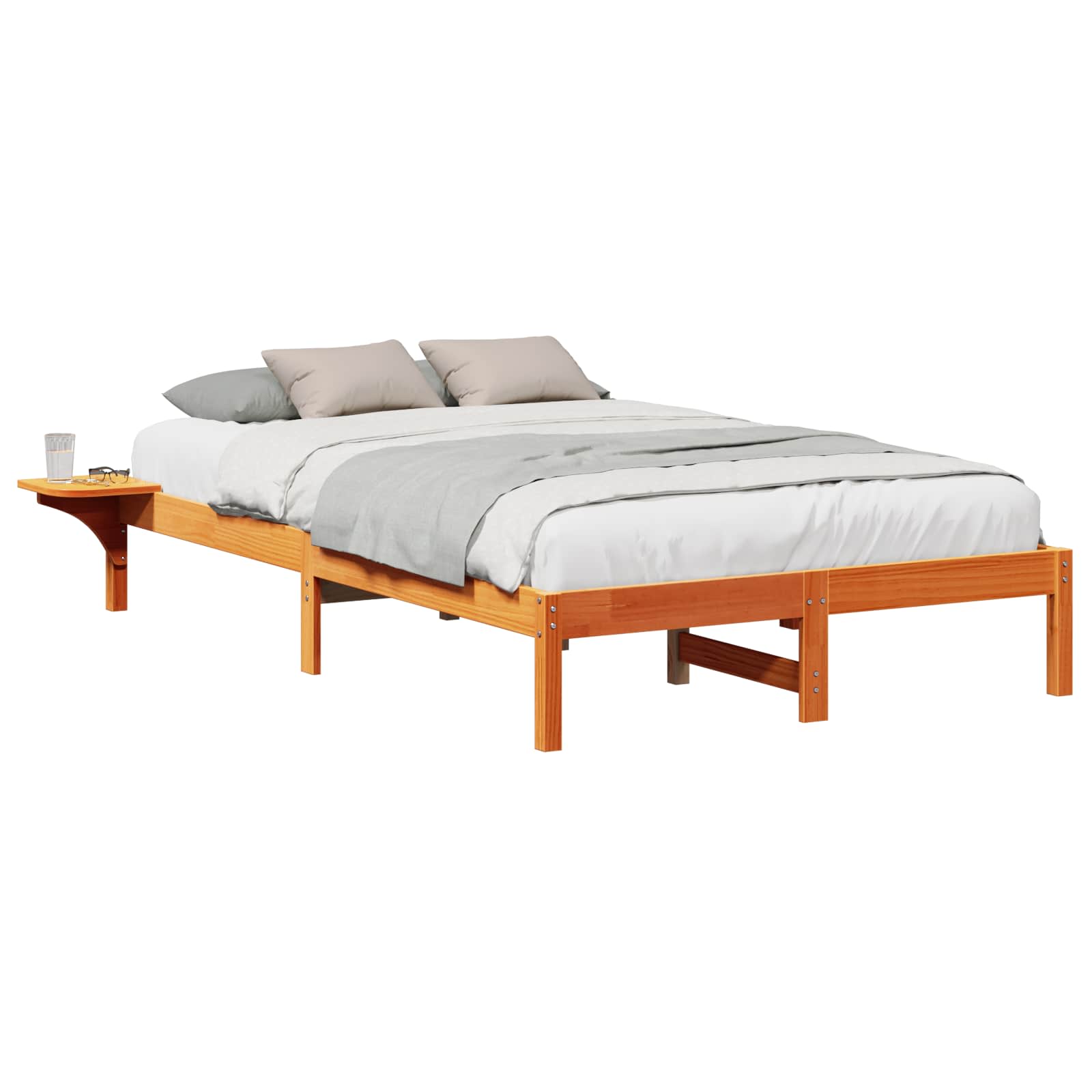 Bettrahmen Wachsbraun 120 x 190 cm Massives Kiefernholz