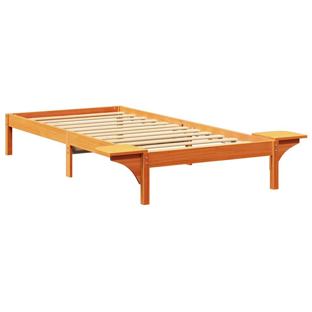 Bettrahmen Wachsbraun 100 x 200 cm Massives Kiefernholz