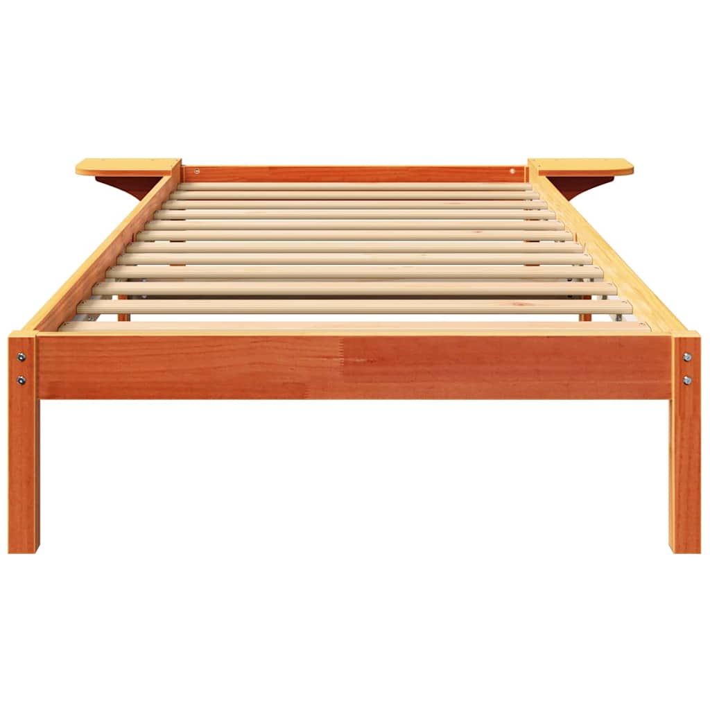 Bettrahmen Wachsbraun 100 x 200 cm Massives Kiefernholz