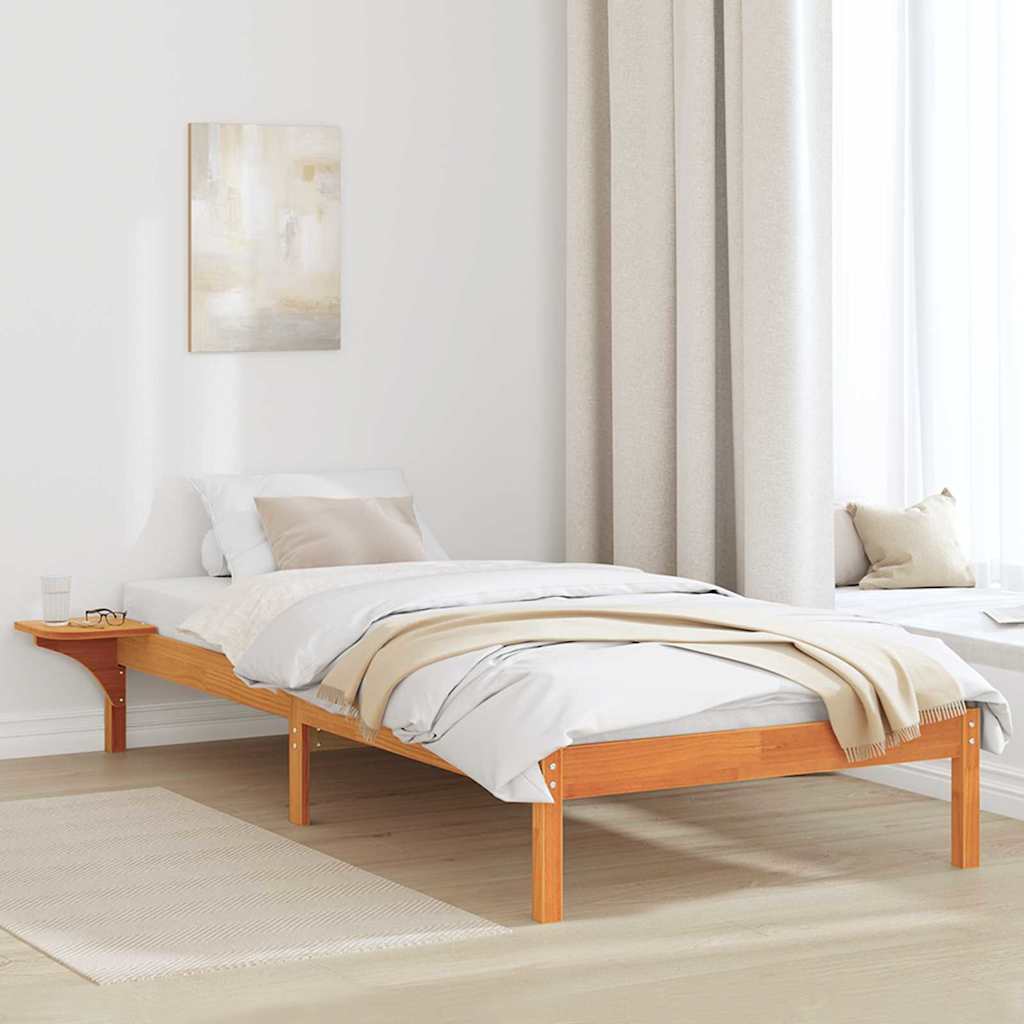 Bettrahmen Wachsbraun 75 x 190 cm Massives Kiefernholz