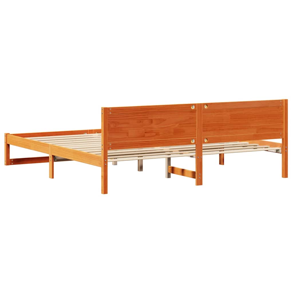 Bettrahmen Wachsbraun 180 x 200 cm Massives Kiefernholz