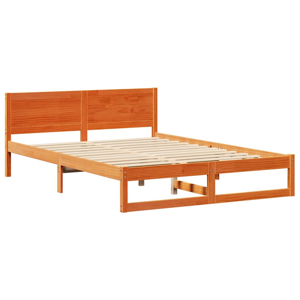 Bettrahmen Wachsbraun 150 x 200 cm Massives Kiefernholz