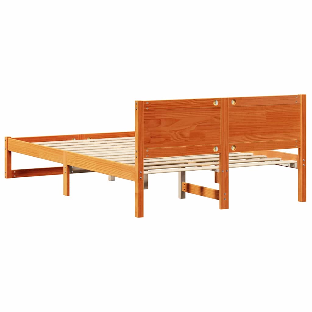 Bettrahmen Wachsbraun 120 x 200 cm Massives Kiefernholz