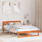 Bettrahmen Wachsbraun 135 x 190 cm Massives Kiefernholz