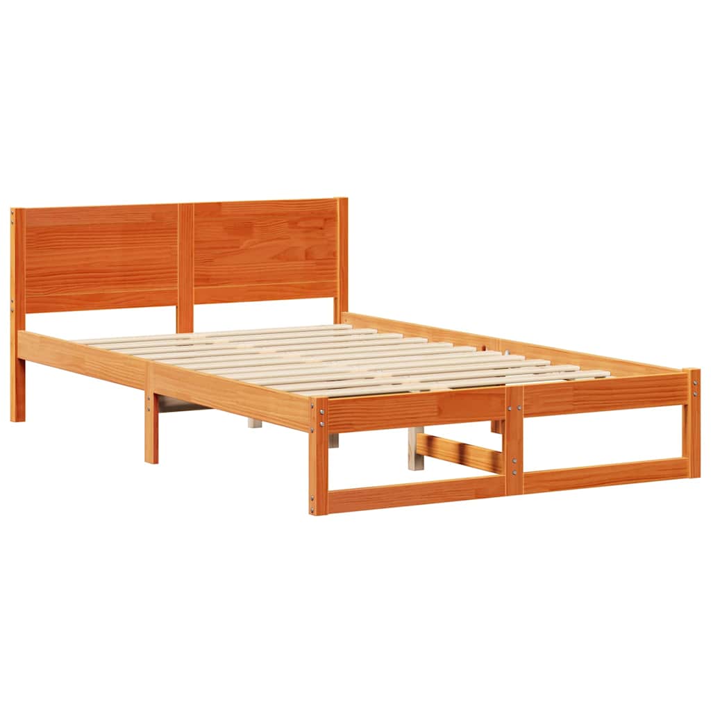 Bettrahmen Wachsbraun 120 x 190 cm Massives Kiefernholz