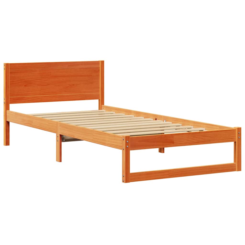 Bettrahmen Wachsbraun 80 x 200 cm Massives Kiefernholz