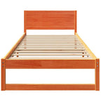Bettrahmen Wachsbraun 90 x 190 cm Massives Kiefernholz
