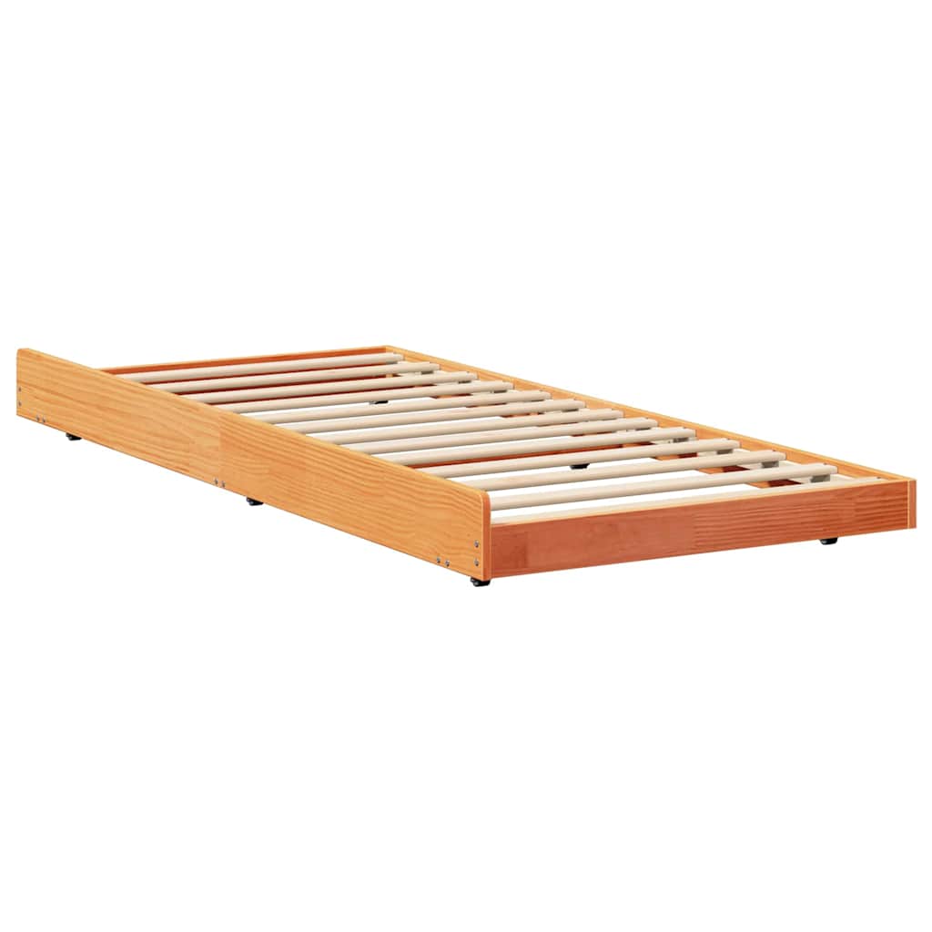 Bettrahmen Wachsbraun 80 x 200 cm Massives Kiefernholz
