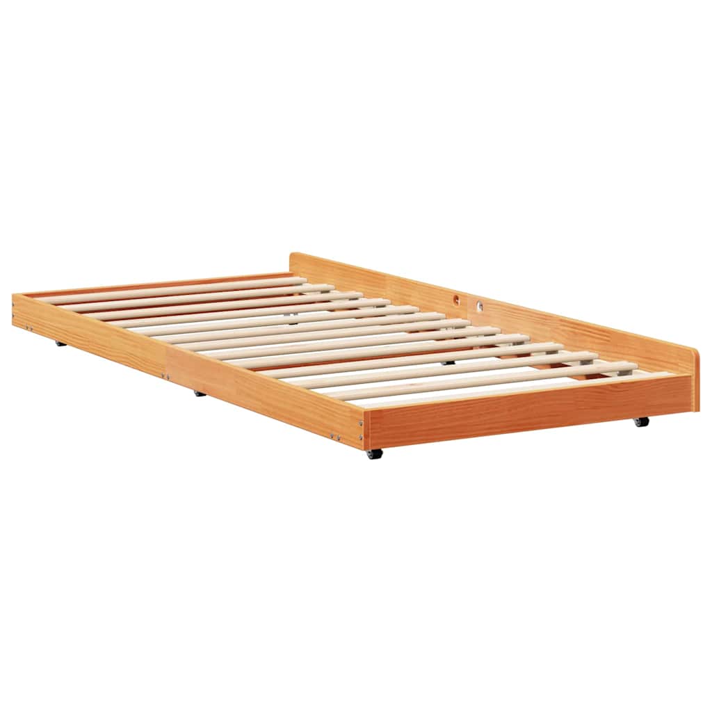 Bettrahmen Wachsbraun 80 x 200 cm Massives Kiefernholz