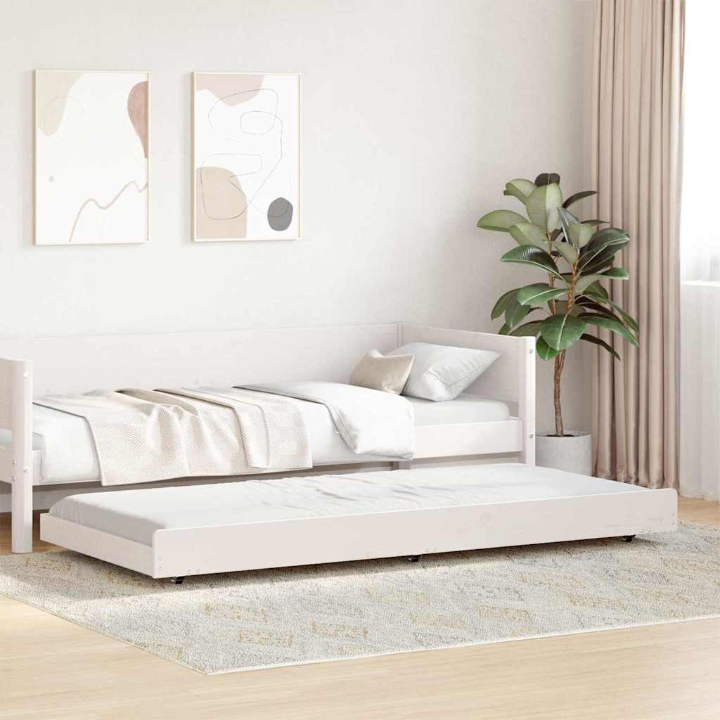 Bettrahmen Weiß 75 x 190 cm Massives Kiefernholz