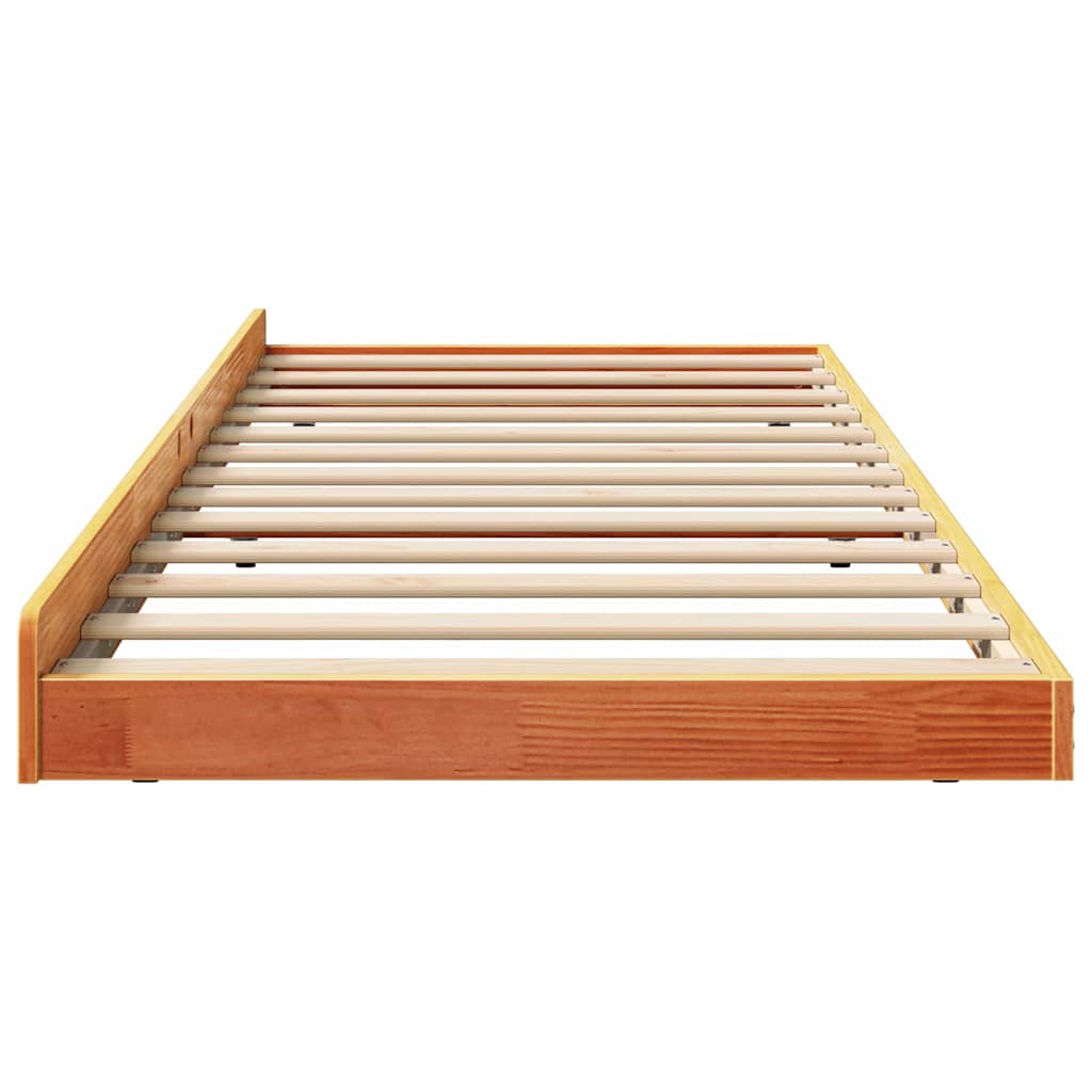 Bettrahmen Wachsbraun 75 x 190 cm Massives Kiefernholz