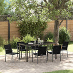 Garten Essgruppe 7 pcs Schwarz und Grau PE-Rattan