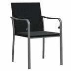 Garten Essgruppe 7 pcs Schwarz und Grau PE-Rattan