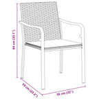 Garten Essgruppe 7 pcs Schwarz und Grau PE-Rattan