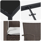 Garten Essgruppe 5 pcs Braun und Schwarz PE-Rattan