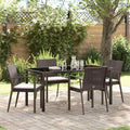 Garten Essgruppe 5 pcs Braun und Schwarz PE-Rattan