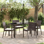 Garten Essgruppe 5 pcs Braun und Schwarz PE-Rattan