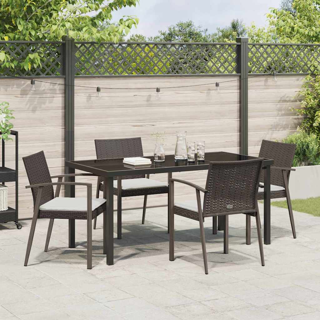 Garten Essgruppe 5 pcs Braun und Schwarz PE-Rattan