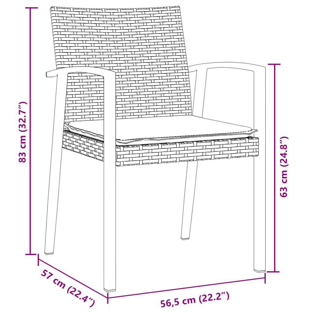 Garten Essgruppe 5 pcs Braun und Schwarz PE-Rattan