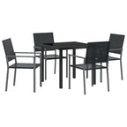Garten Essgruppe 5 pcs Schwarz PE-Rattan